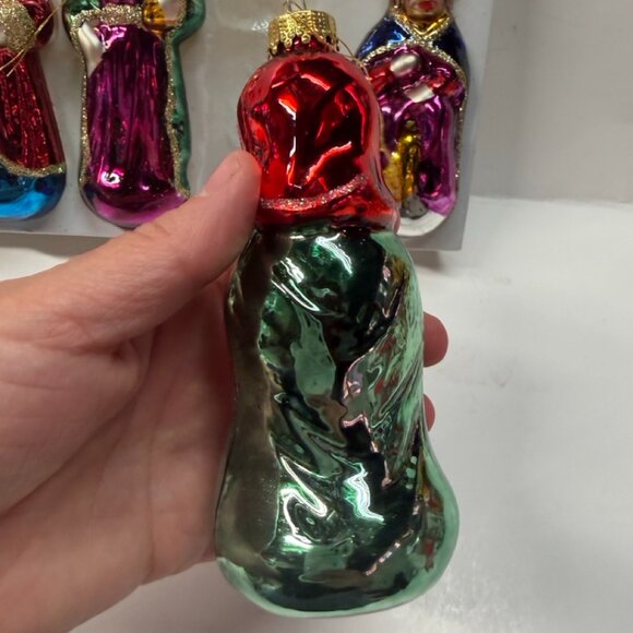NEW Vintage Glass Nativity Set Christmas Ornaments Baby Jesus Wise Men Mary - Picture 6 of 9